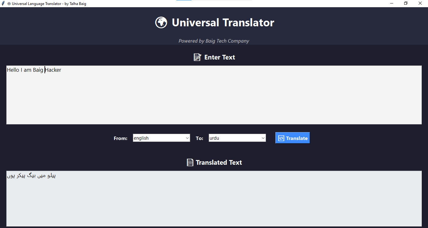 universal translator Project